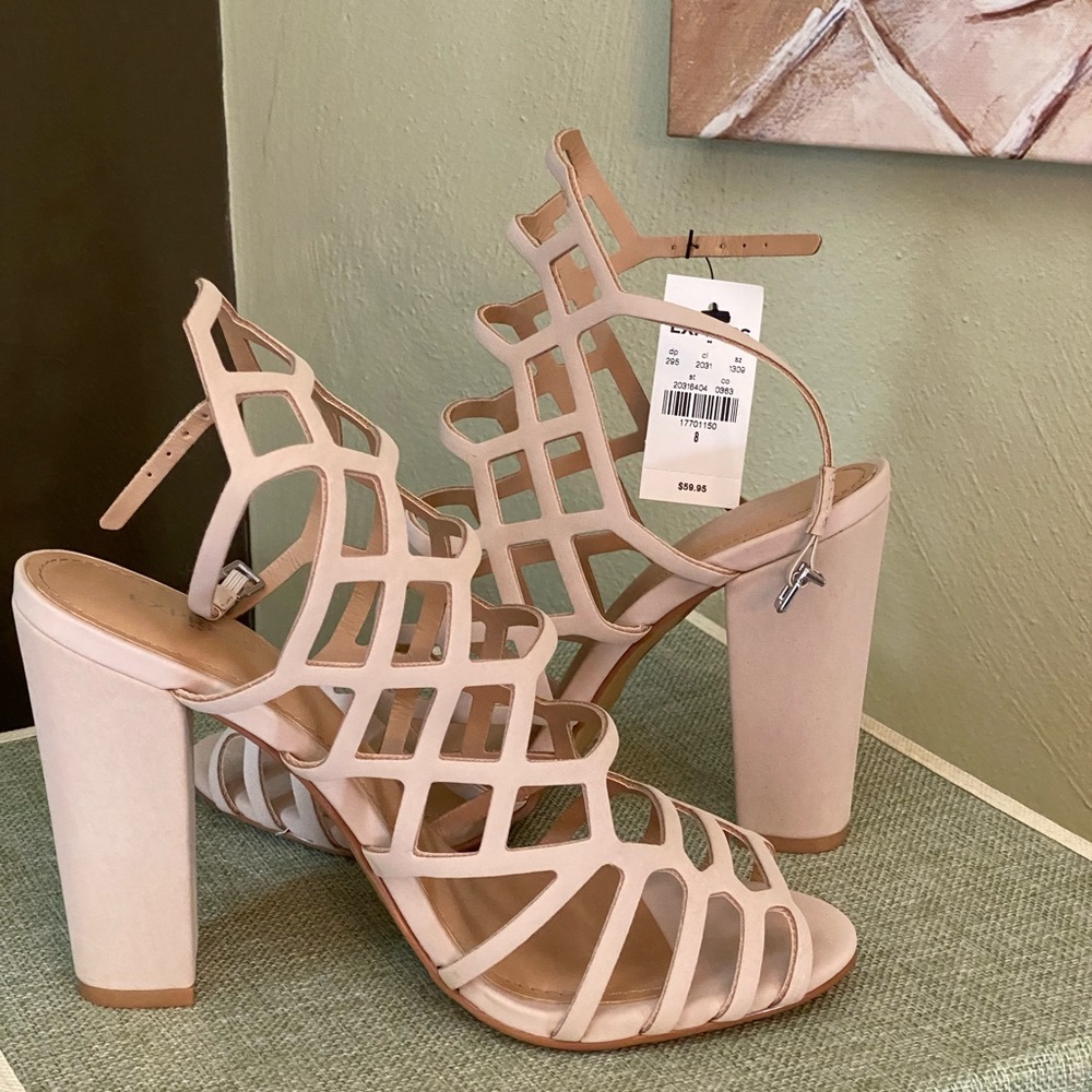 Express Caged Sandals (Nude/Slight Pink Hue)